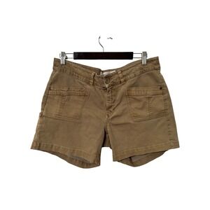 Aventura Womens Khaki Organic Cotton Blend Utility Cargo Shorts Brown Size 10